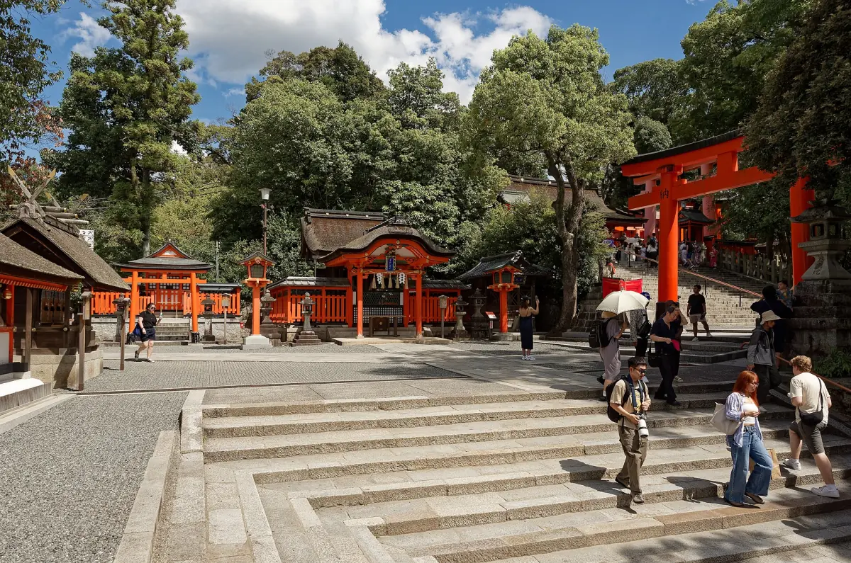 The upper precinct of the shrine with stone steps